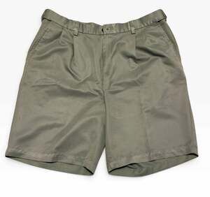 Haggar Men's Olive Green Comfort Pleated Shorts - 36